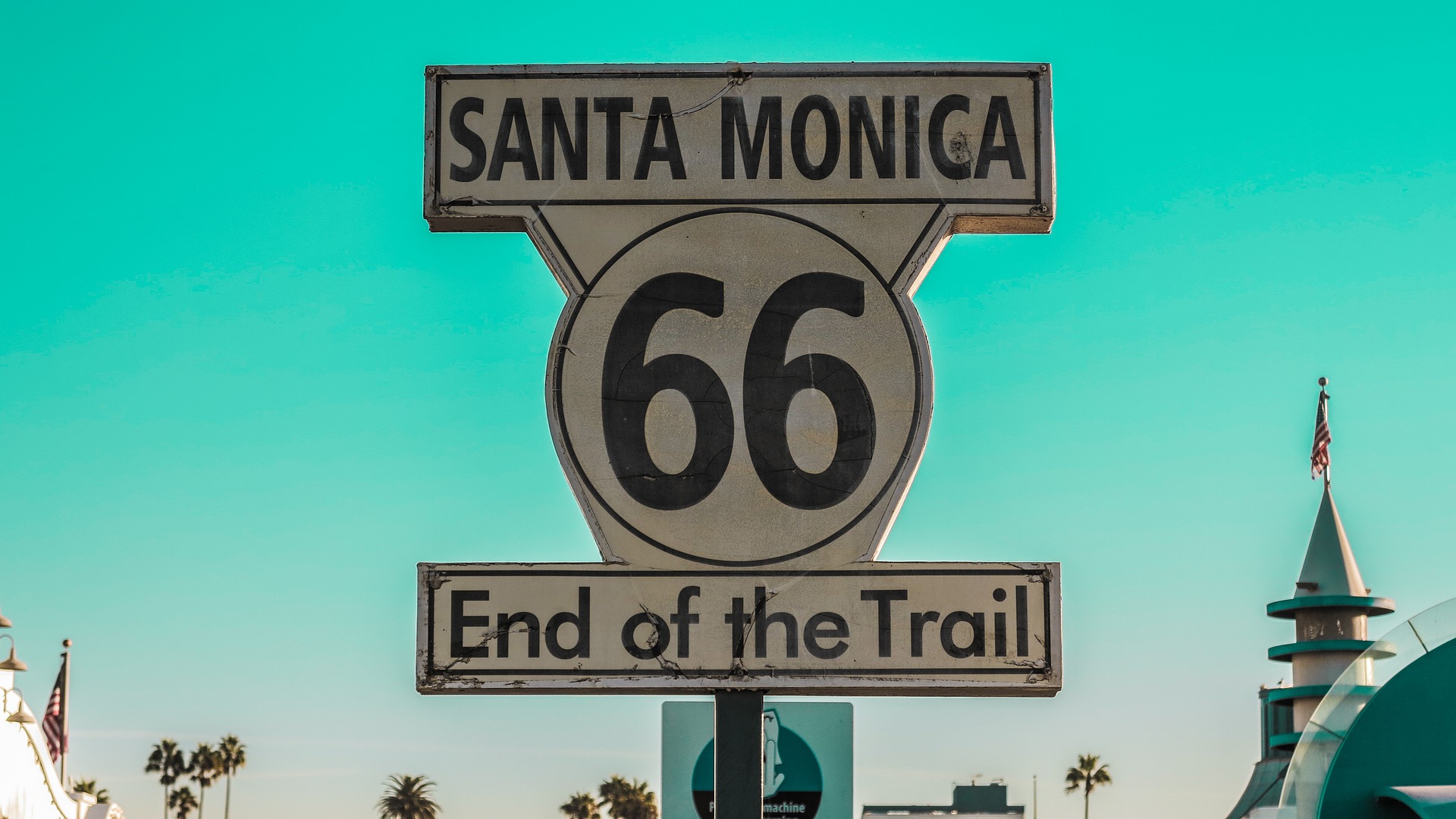 Santa Monica Pier Route 66 Sign